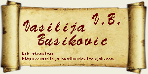 Vasilija Bušiković vizit kartica